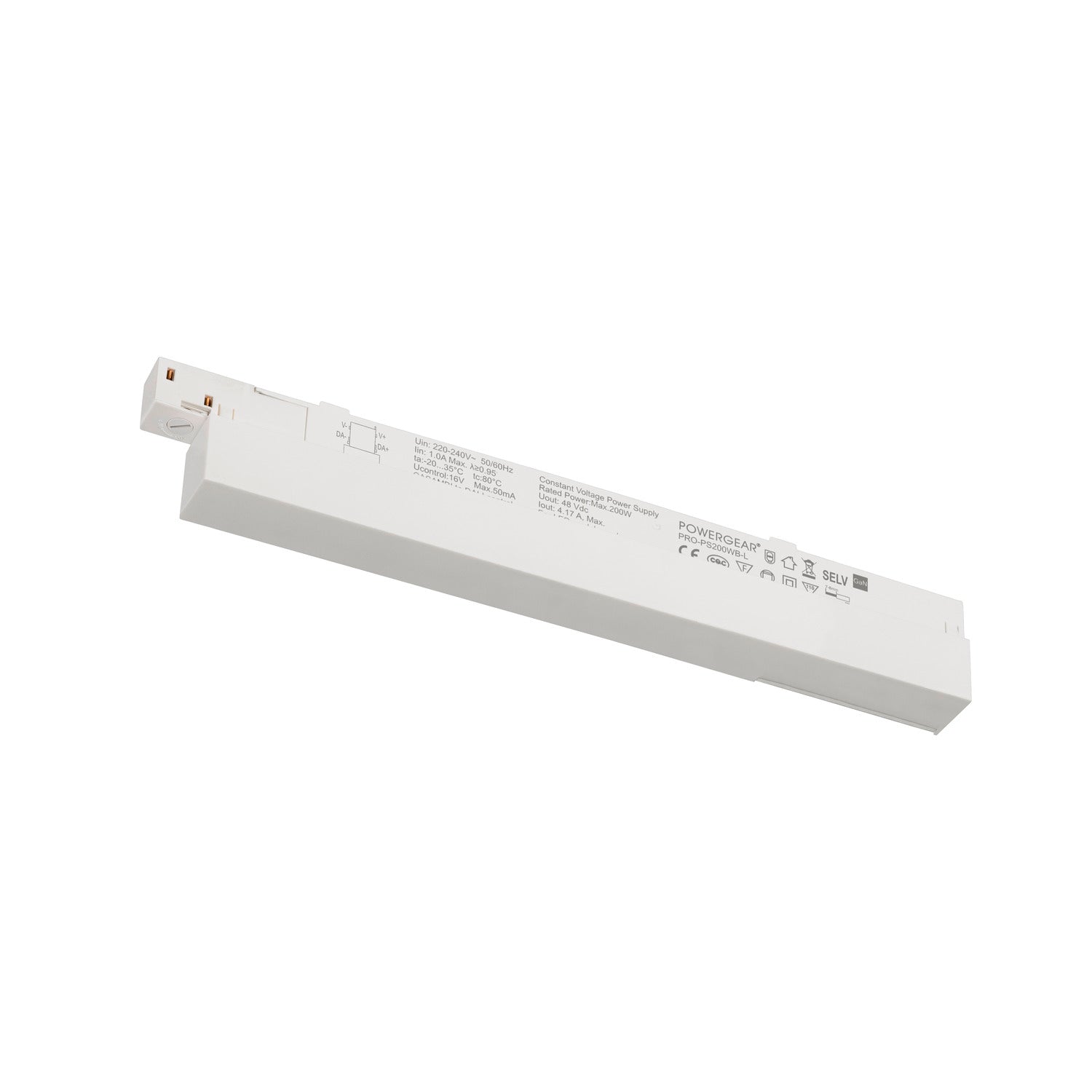 48V SYSTEM, Intrack controlador LED, 48 VCC, 200 W, DALI Wireless integra Casambi para módulo DALI, branco