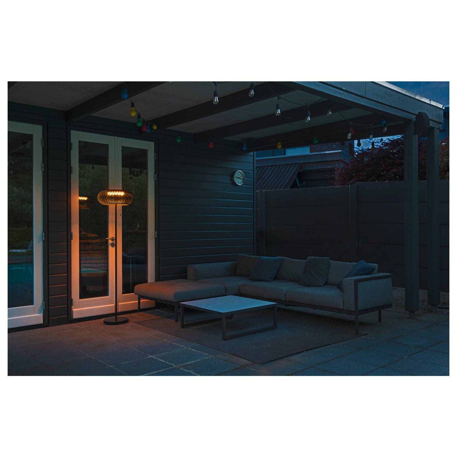 ADEGAN, candeeiro de pé exterior, solar, 2200 K, IP65, preto