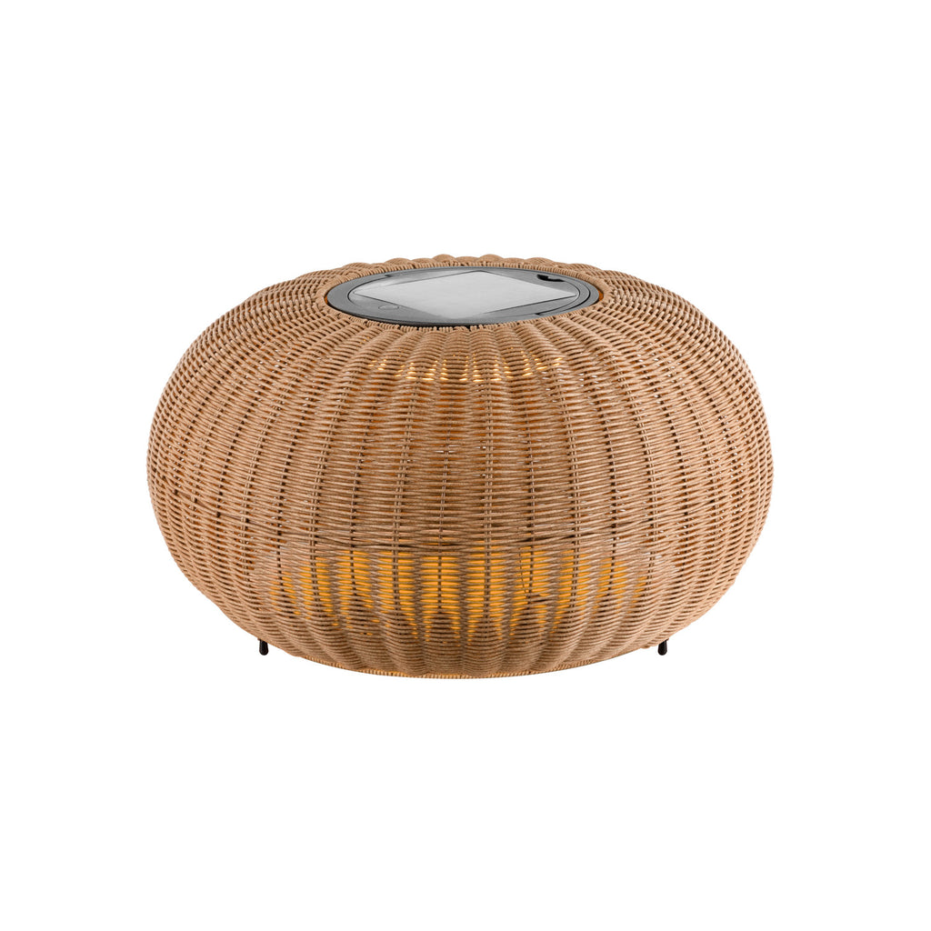 ADEGAN, candeeiro de pé exterior, plano, solar, 2200 K, IP65, castanho