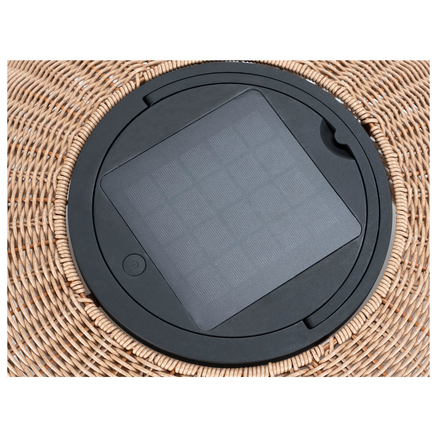 ADEGAN, candeeiro de pé exterior, plano, solar, 2200 K, IP65, castanho