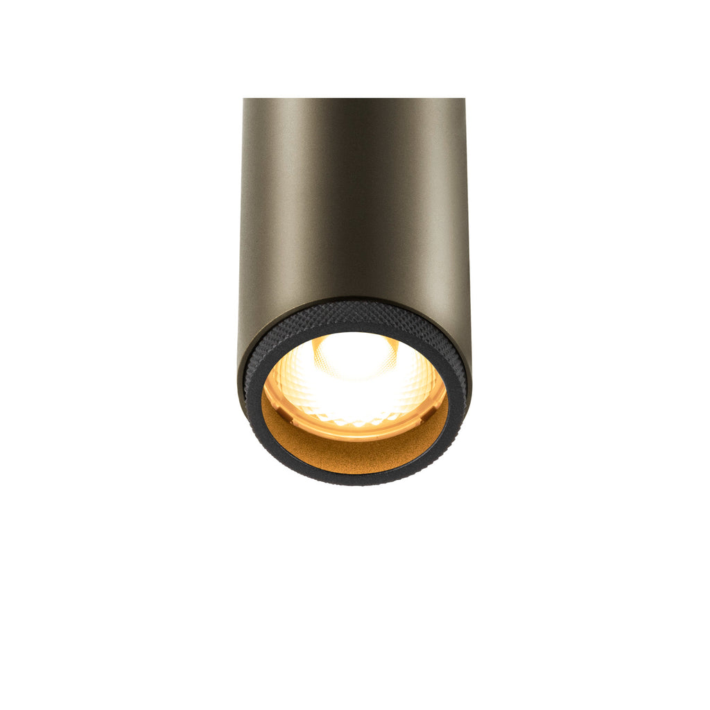 GRIP! S, 48V Spot, cilíndrico, 2000-3000 K, 9.8 W, DALI, Dim-to-Warm, 29°, bronze / preto