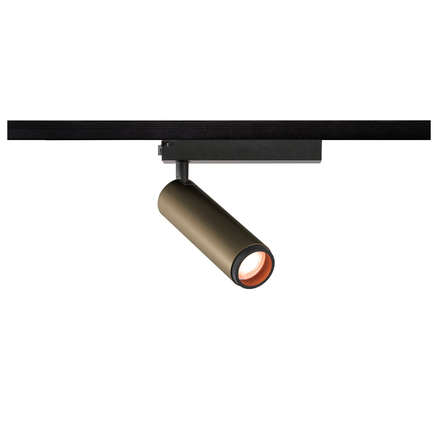 GRIP! M, 1~ Spot, cilíndrico, 2000-3000 K, 15 W, Dim-to-Warm, PHASE, 42°, bronze / preto