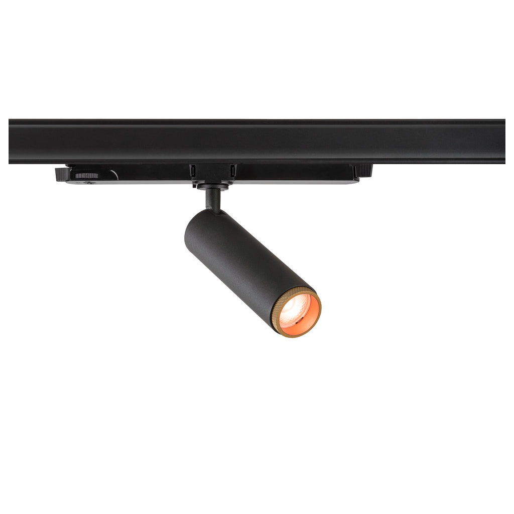 GRIP! M, 3~ Spot, cilíndrico, 2000-3000 K, 15 W, DALI, Dim-to-Warm, Touch, 42°, preto / dourado