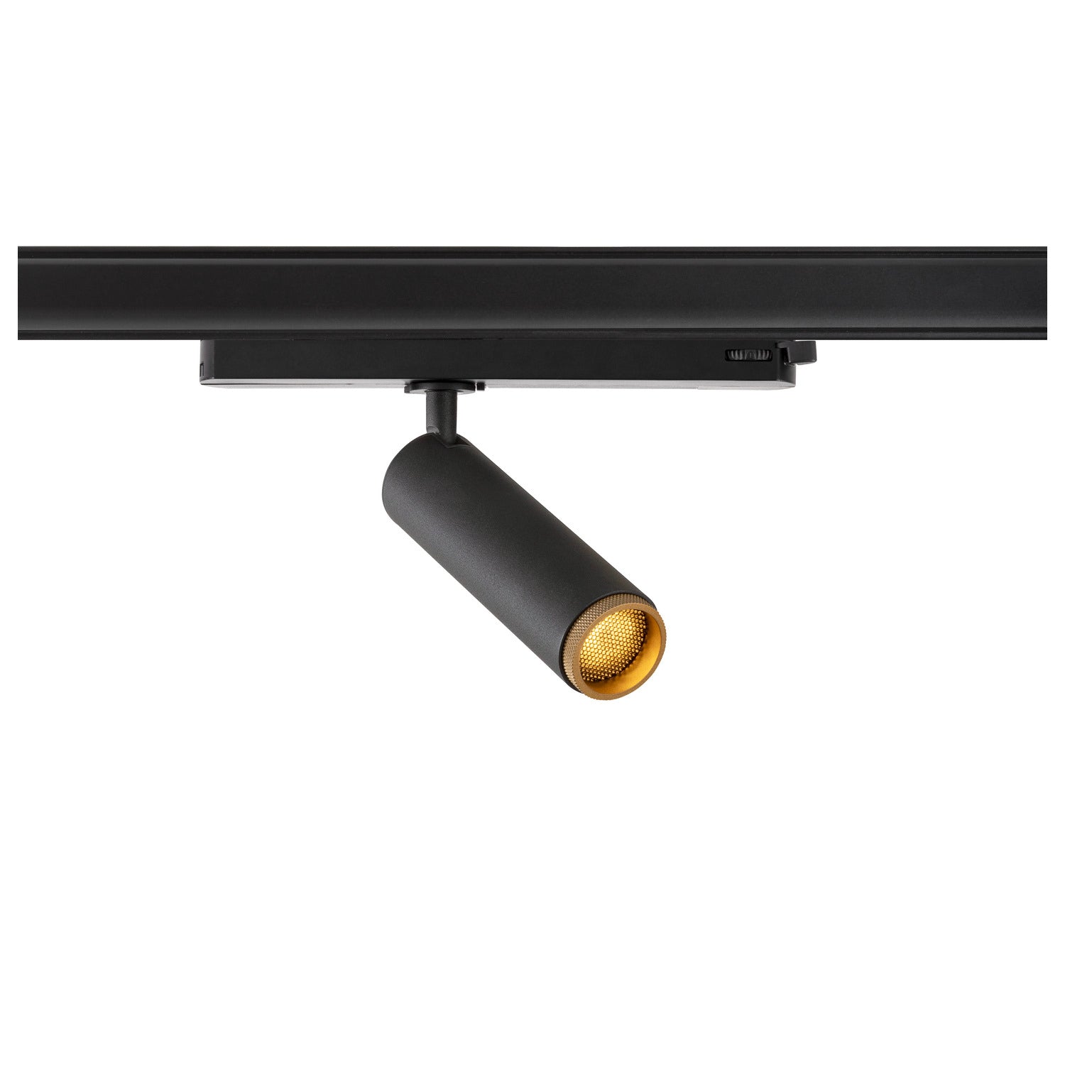 GRIP! M, 3~ Spot, cilíndrico, 2000-3000 K, 15 W, Dim-to-Warm, PHASE, 42°, preto / dourado