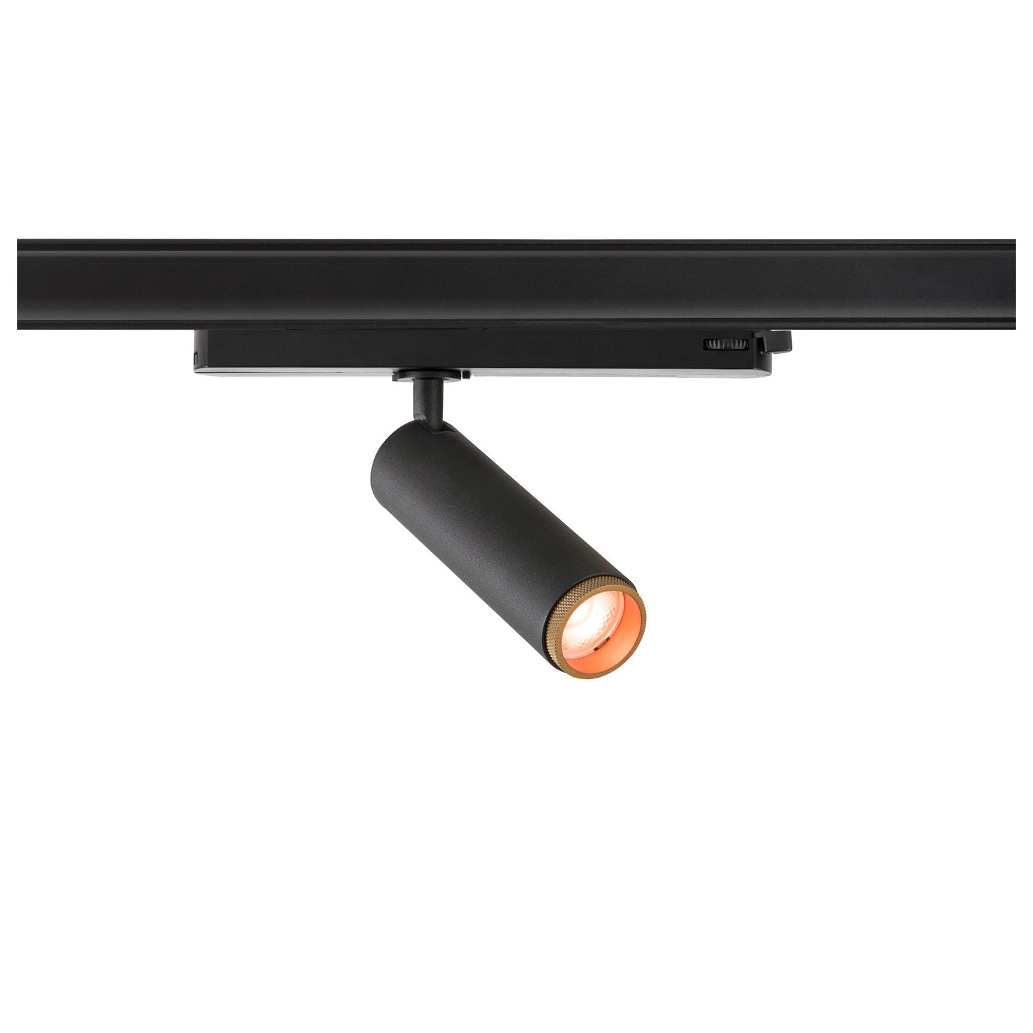 GRIP! M, 3~ Spot, cilíndrico, 2000-3000 K, 15 W, Dim-to-Warm, PHASE, 42°, preto / dourado