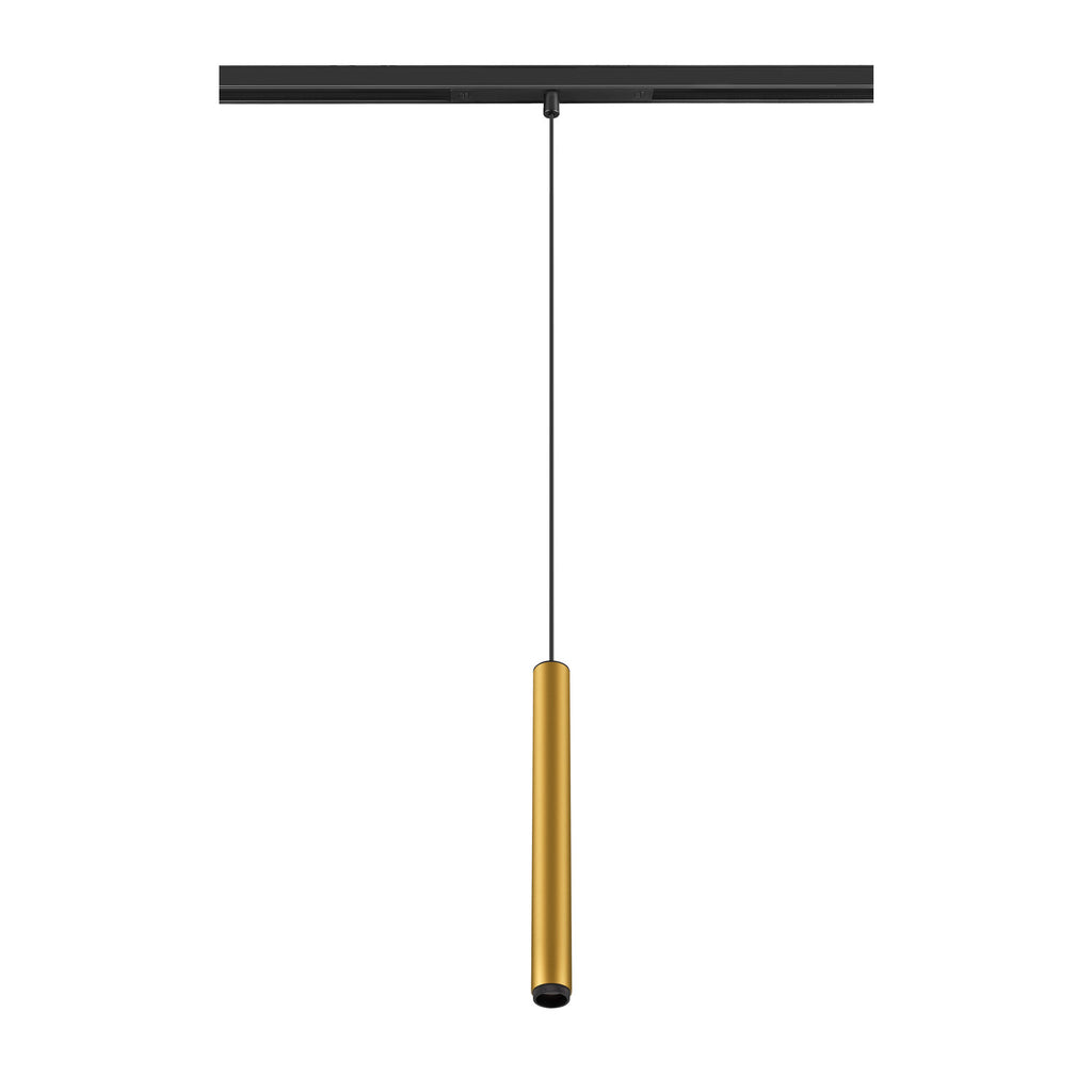 GRIP! S, luminária pendente 48V, comprimento do pendente 200 cm, 3000 K, 29°, DALI, dourado / preto