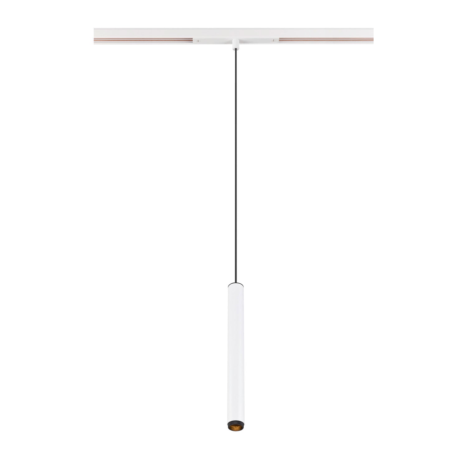 GRIP! S, luminária pendente 48V, comprimento do pendente 200 cm, 2000-3000 K, 29°, DALI, Dim-to-Warm, branco / preto