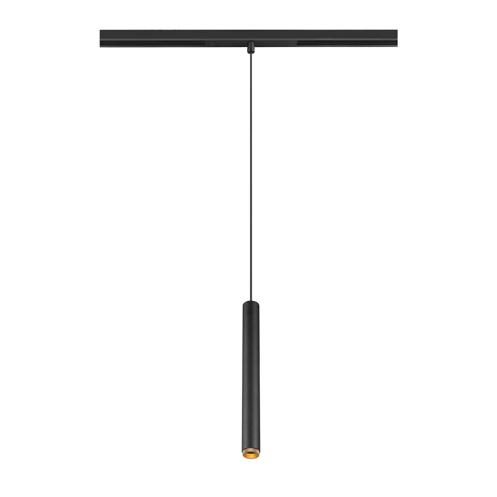 GRIP! S, luminária pendente 48V, comprimento do pendente 200 cm, 2000-3000 K, 29°, DALI, Dim-to-Warm, preto / dourado