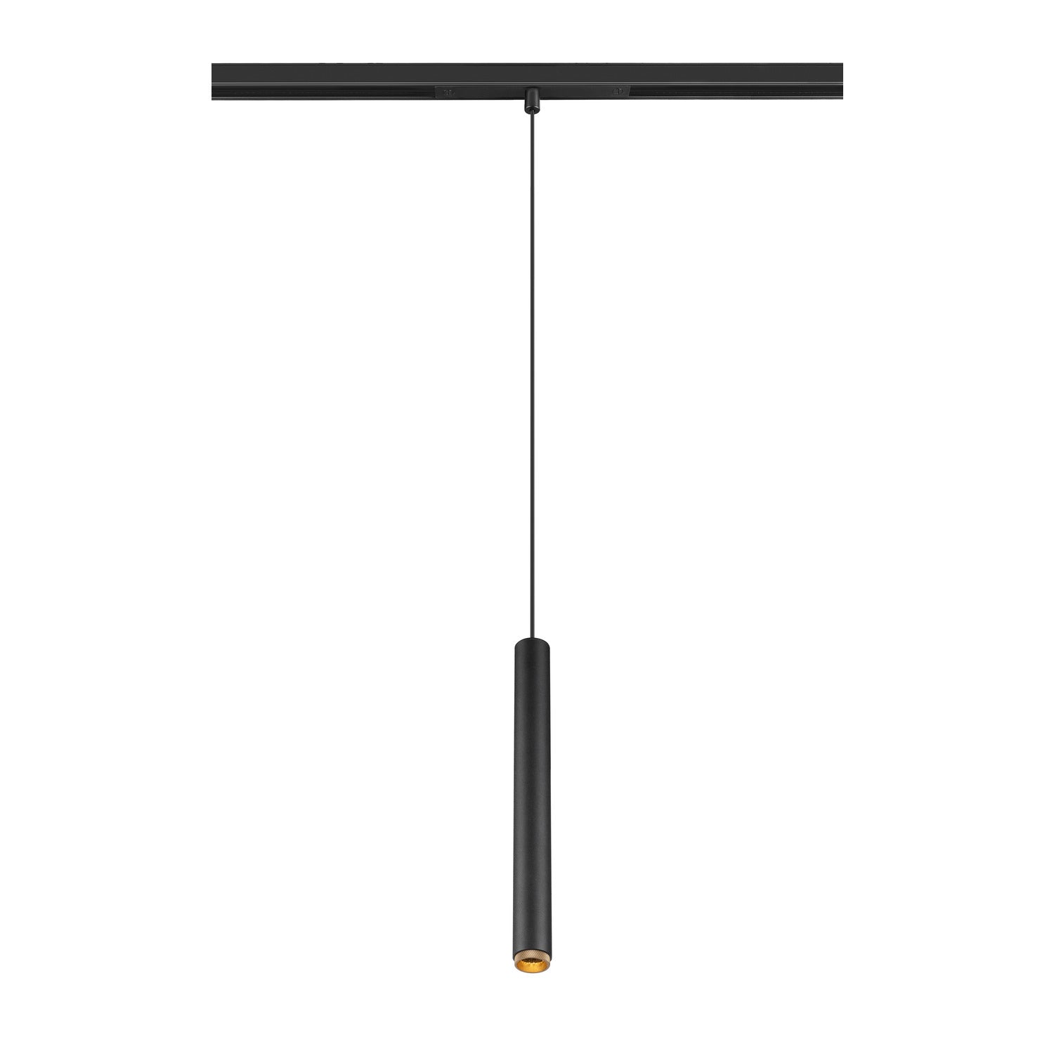 GRIP! S, luminária pendente 48V, comprimento do pendente 200 cm, 2000-3000 K, 29°, DALI, Dim-to-Warm, preto / dourado