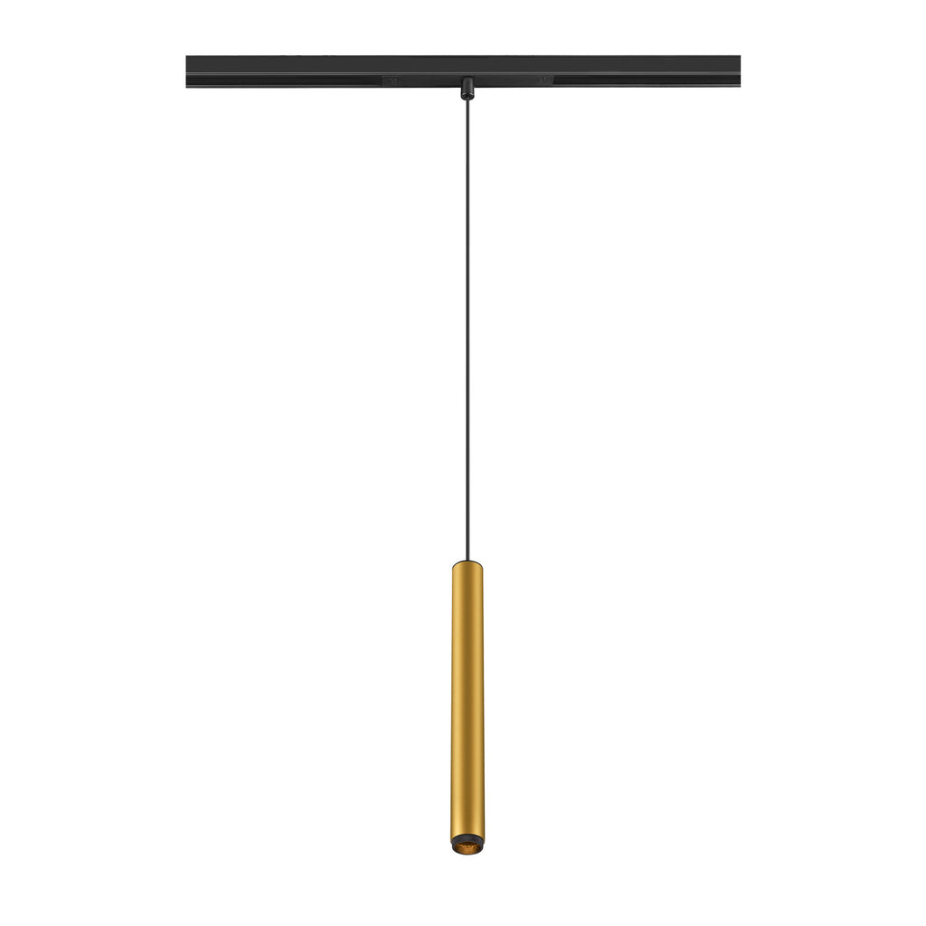 GRIP! S, luminária pendente 48V, comprimento do pendente 200 cm, 2000-3000 K, 29°, DALI, Dim-to-Warm, dourado / preto