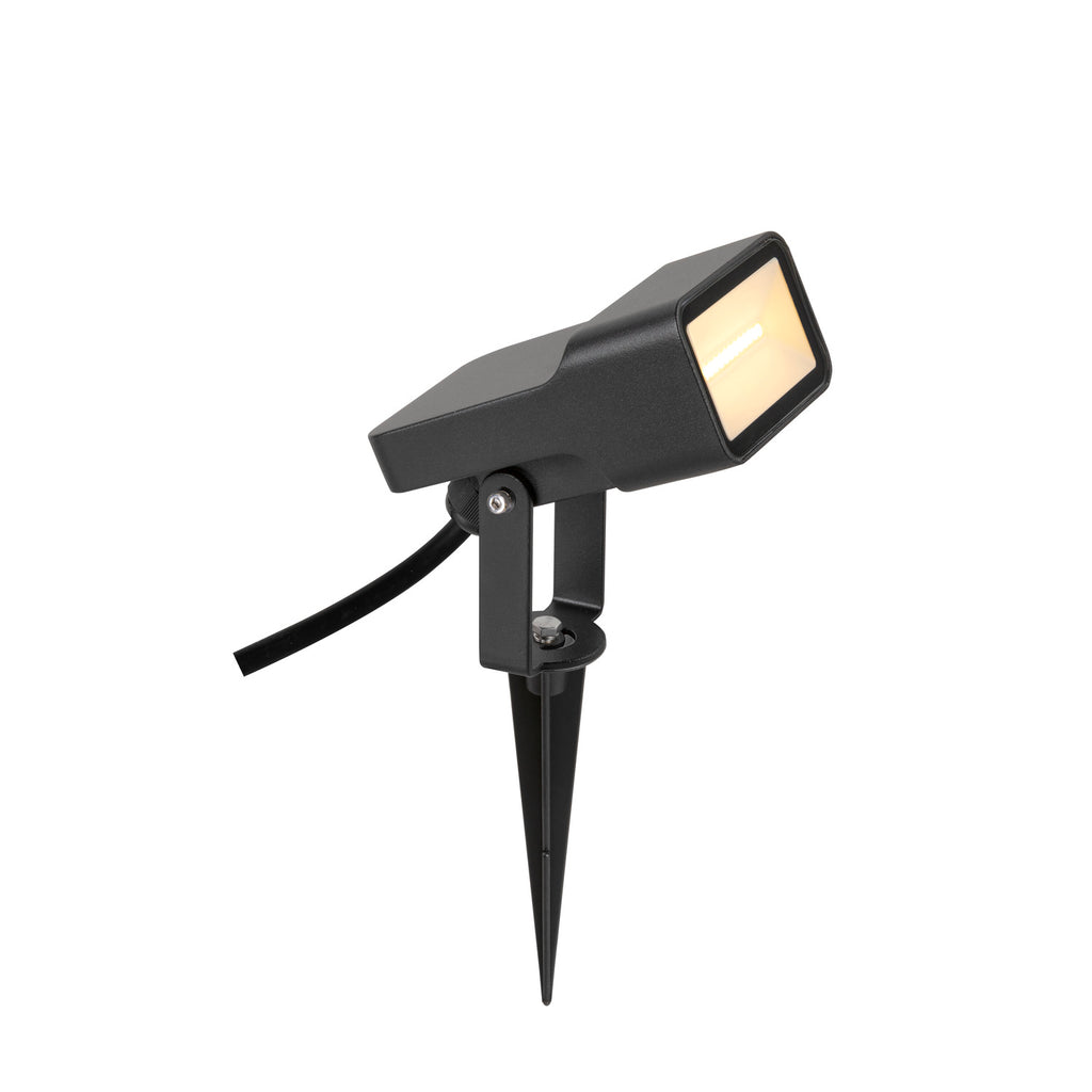SYNA WIDE, luminária de estaca, 3000 K, 115°, IP65, angular, preto