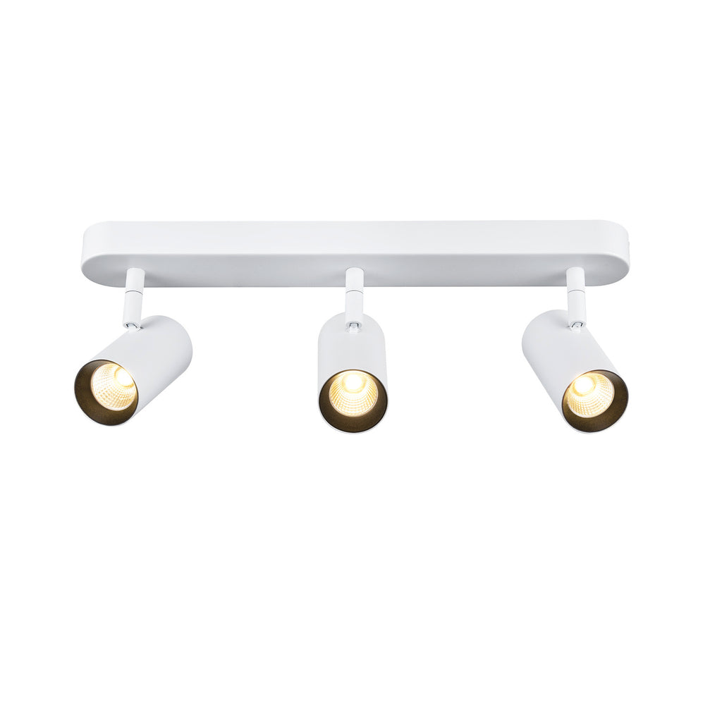 NOBLO®, luminária de parede e de teto de montagem saliente, tripla, redonda, 2000-3000 K, 22 W, regulação da intensidade luminosa, PHASE, 36°, branco