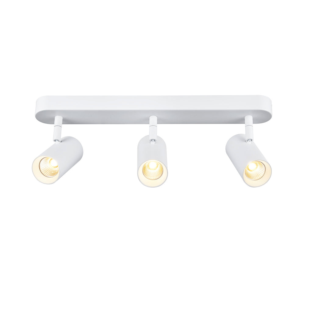 NOBLO®, luminária de parede e de teto de montagem saliente, tripla, redonda, 2000-3000 K, 22 W, regulação da intensidade luminosa, PHASE, 36°, branco