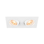 NEW TRIA® 155, candeeiro de teto embutido, quadrado, 2 x GU10, duas lâmpadas, branco