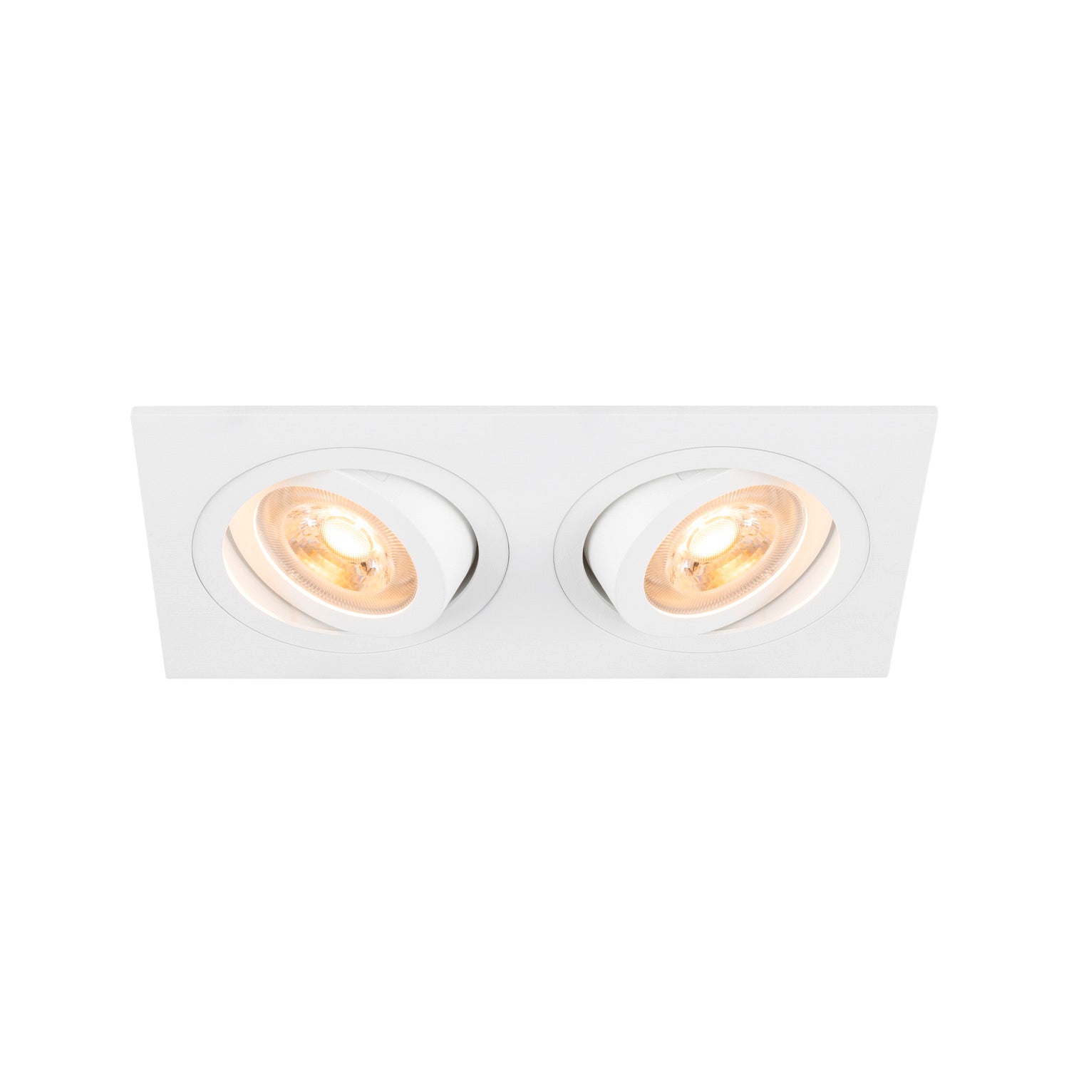 NEW TRIA® 155, candeeiro de teto embutido, quadrado, 2 x GU10, duas lâmpadas, branco