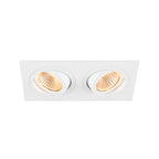 NEW TRIA® 155, candeeiro de teto embutido, quadrado, 2700 K, lâmpada dupla, PHASE, 38°, branco