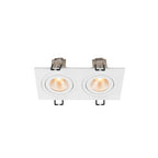 NEW TRIA® 155, candeeiro de teto embutido, quadrado, 2700 K, lâmpada dupla, PHASE, 38°, branco