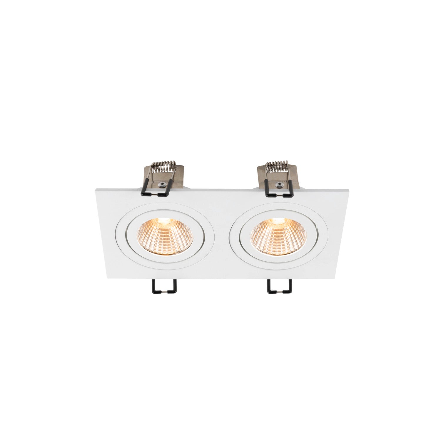 NEW TRIA® 155, candeeiro de teto embutido, quadrado, 2700 K, lâmpada dupla, PHASE, 38°, branco