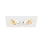 NEW TRIA® 155, candeeiro de teto embutido, quadrado, 3000 K, duas lâmpadas, PHASE, 38°, branco