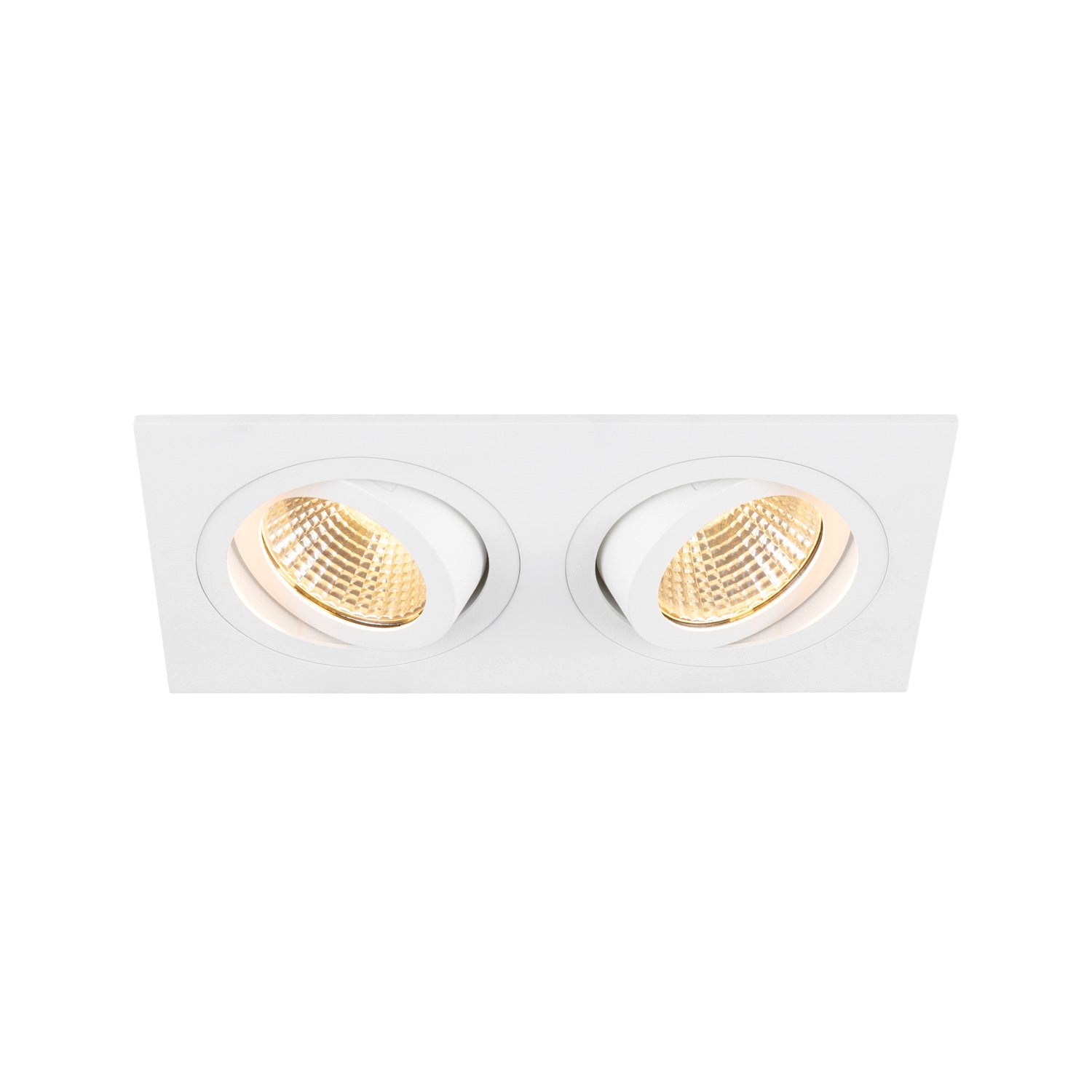 NEW TRIA® 155, candeeiro de teto embutido, quadrado, 3000 K, duas lâmpadas, PHASE, 38°, branco