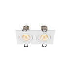 NEW TRIA® 155, candeeiro de teto embutido, quadrado, 3000 K, duas lâmpadas, PHASE, 38°, branco