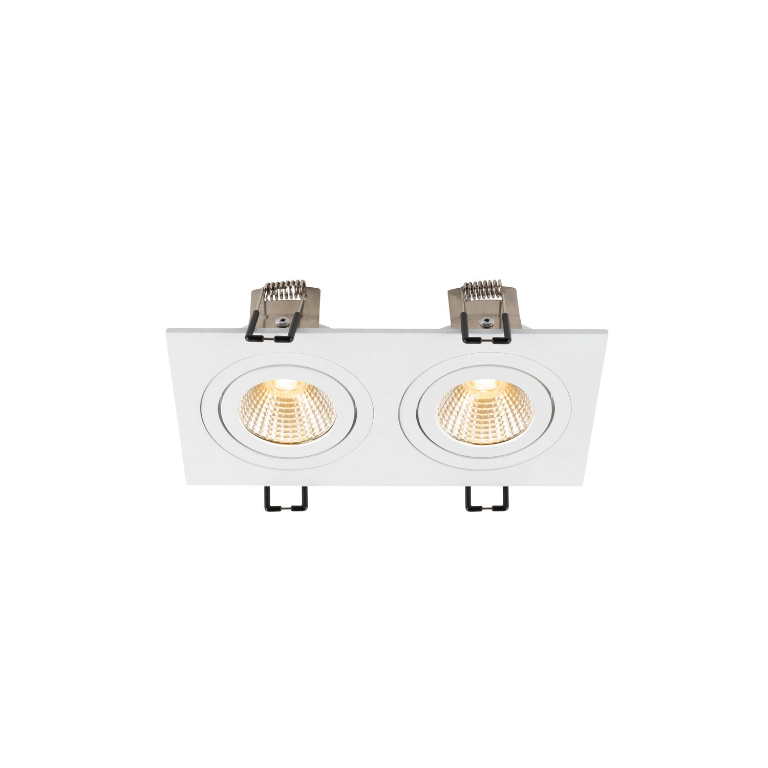 NEW TRIA® 155, candeeiro de teto embutido, quadrado, 3000 K, duas lâmpadas, PHASE, 38°, branco