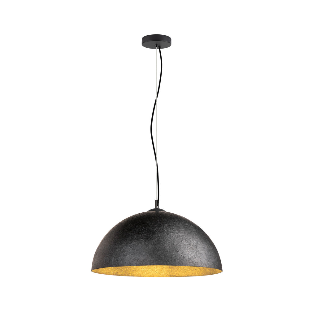FORCHINI 50, candeeiro suspenso, E27, comprimento do pendente 150 cm, 1x máx. 40 W, preto mate / dourado mate