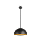 FORCHINI M 40, candeeiro suspenso, E27, comprimento do pendente 150 cm, 1x máx. 40 W, preto mate / dourado mate