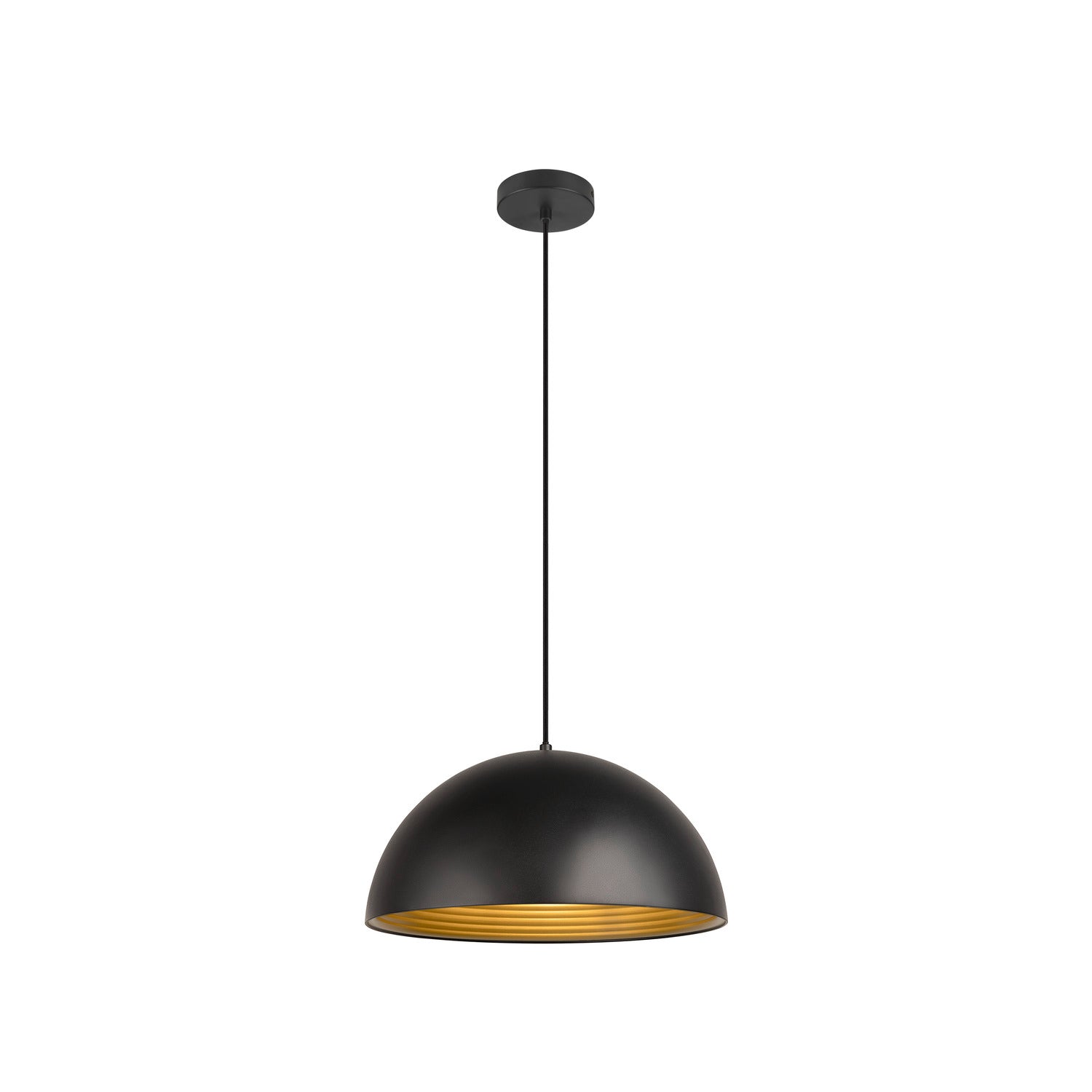 FORCHINI M 40, candeeiro suspenso, E27, comprimento do pendente 150 cm, 1x máx. 40 W, preto mate / dourado mate