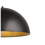 FORCHINI M 40, candeeiro suspenso, E27, comprimento do pendente 150 cm, 1x máx. 40 W, preto mate / dourado mate