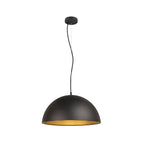 FORCHINI M 50, candeeiro suspenso, E27, comprimento do pendente 150 cm, 1x máx. 40 W, preto mate / dourado mate