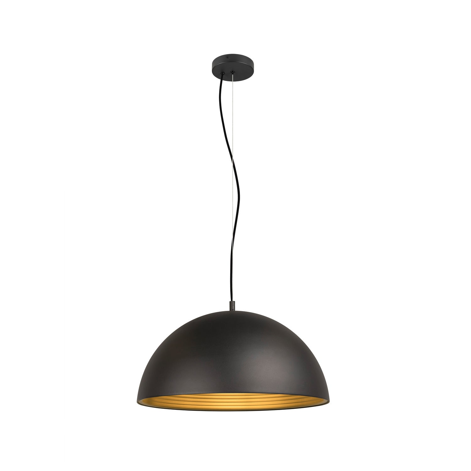 FORCHINI M 50, candeeiro suspenso, E27, comprimento do pendente 150 cm, 1x máx. 40 W, preto mate / dourado mate