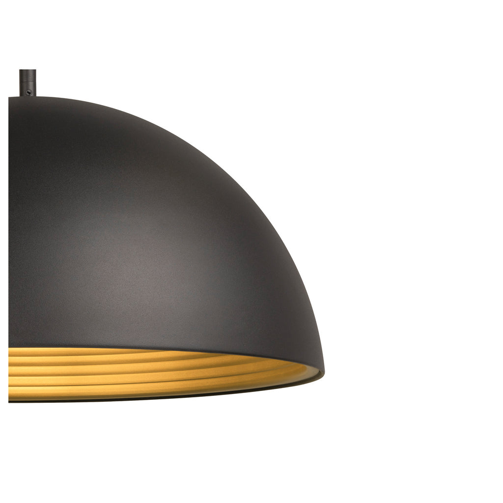 FORCHINI M 50, candeeiro suspenso, E27, comprimento do pendente 150 cm, 1x máx. 40 W, preto mate / dourado mate
