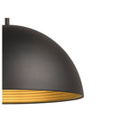 FORCHINI M 50, candeeiro suspenso, E27, comprimento do pendente 150 cm, 1x máx. 40 W, preto mate / dourado mate