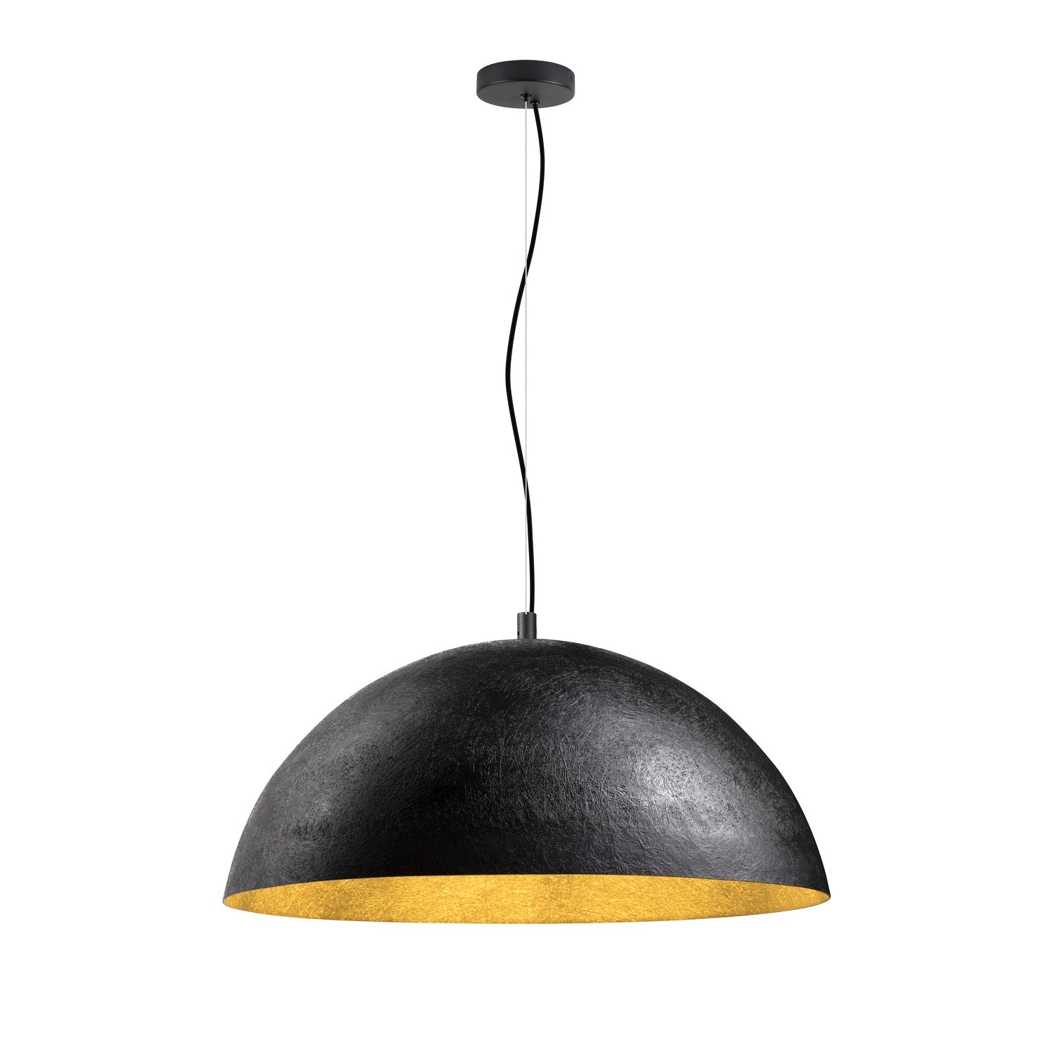 FORCHINI 70, candeeiro suspenso, E27, comprimento do pendente 150 cm, 1x máx. 40 W, preto mate / dourado mate