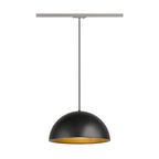 FORCHINI M 40 TRACK, 1~ candeeiro suspenso, E27, comprimento do pendente 150 cm, adaptador cinzento-prateado, 1x máx. 40 W, preto mate / dourado mate