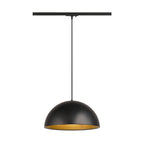 FORCHINI M 40 TRACK, 1~ candeeiro suspenso, E27, comprimento do pendente 150 cm, adaptador preto, 1x máx. 40 W, preto mate / dourado mate