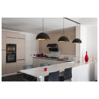 FORCHINI M 40 TRACK, 1~ candeeiro suspenso, E27, comprimento do pendente 150 cm, adaptador preto, 1x máx. 40 W, preto mate / dourado mate