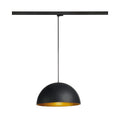 FORCHINI M 40 TRACK, 3~ candeeiro suspenso, E27, comprimento do pendente 150 cm, adaptador preto, 1x máx. 40 W, preto mate / dourado mate