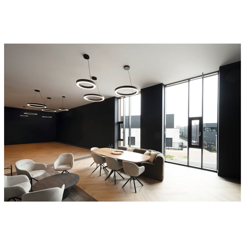 MEDO® RING 90, Candeeiro suspenso, Comprimento do pendente 300 cm, 3000/4000 K, 110°, PHASE, preto