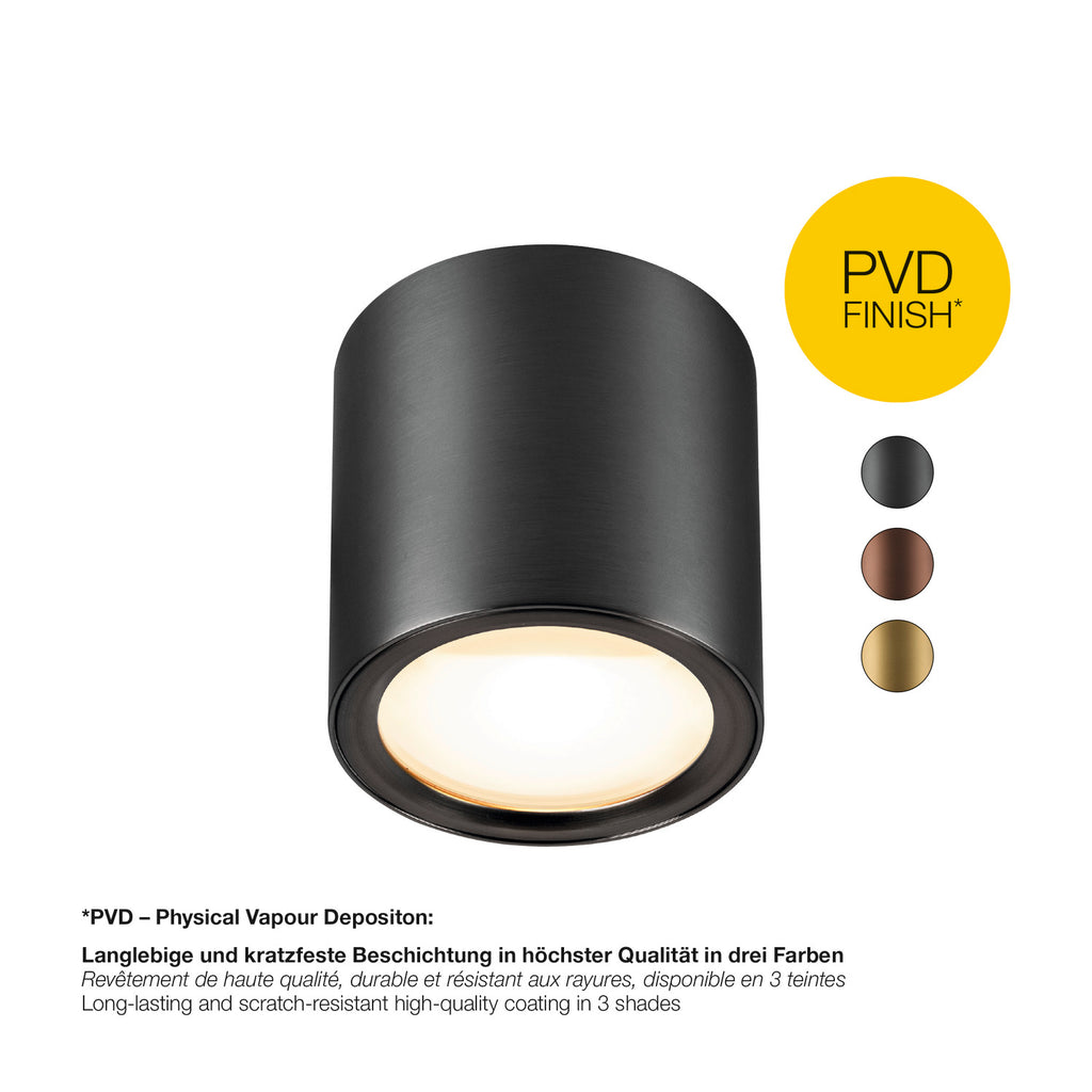 OCULUS, Plafoniere de montagem no teto, redonda, 2000-3000 K, 11 W, Dim-to-Warm, PHASE, 100°, bronze escuro