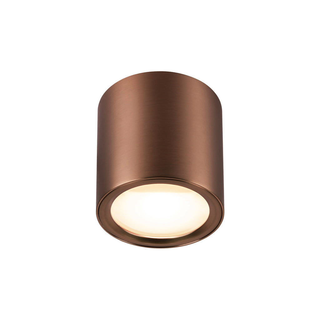 OCULUS, Plafoniere de montagem em superfície, redonda, 2000-3000 K, 11 W, Dim-to-Warm, PHASE, 100°, cobre escuro