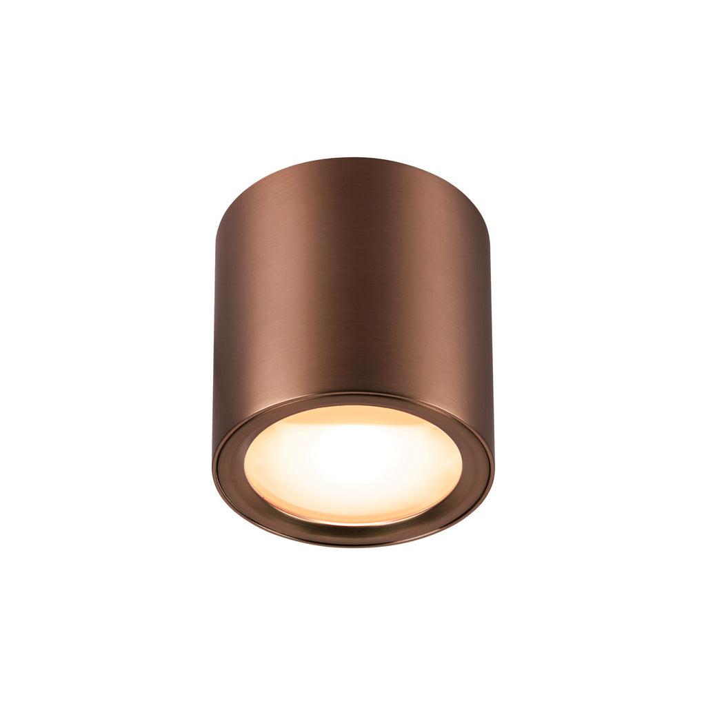 OCULUS, Plafoniere de montagem em superfície, redonda, 2000-3000 K, 11 W, Dim-to-Warm, PHASE, 100°, cobre escuro