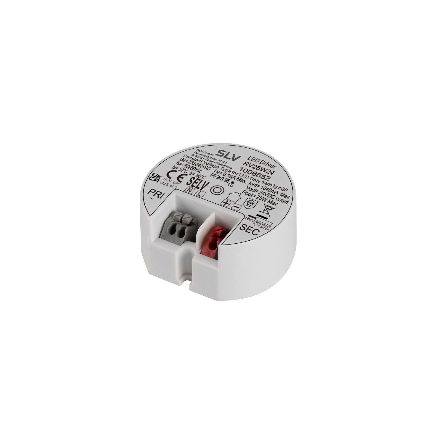 Netzteile - Fonte de alimentação LED 24V, 25 W, redonda