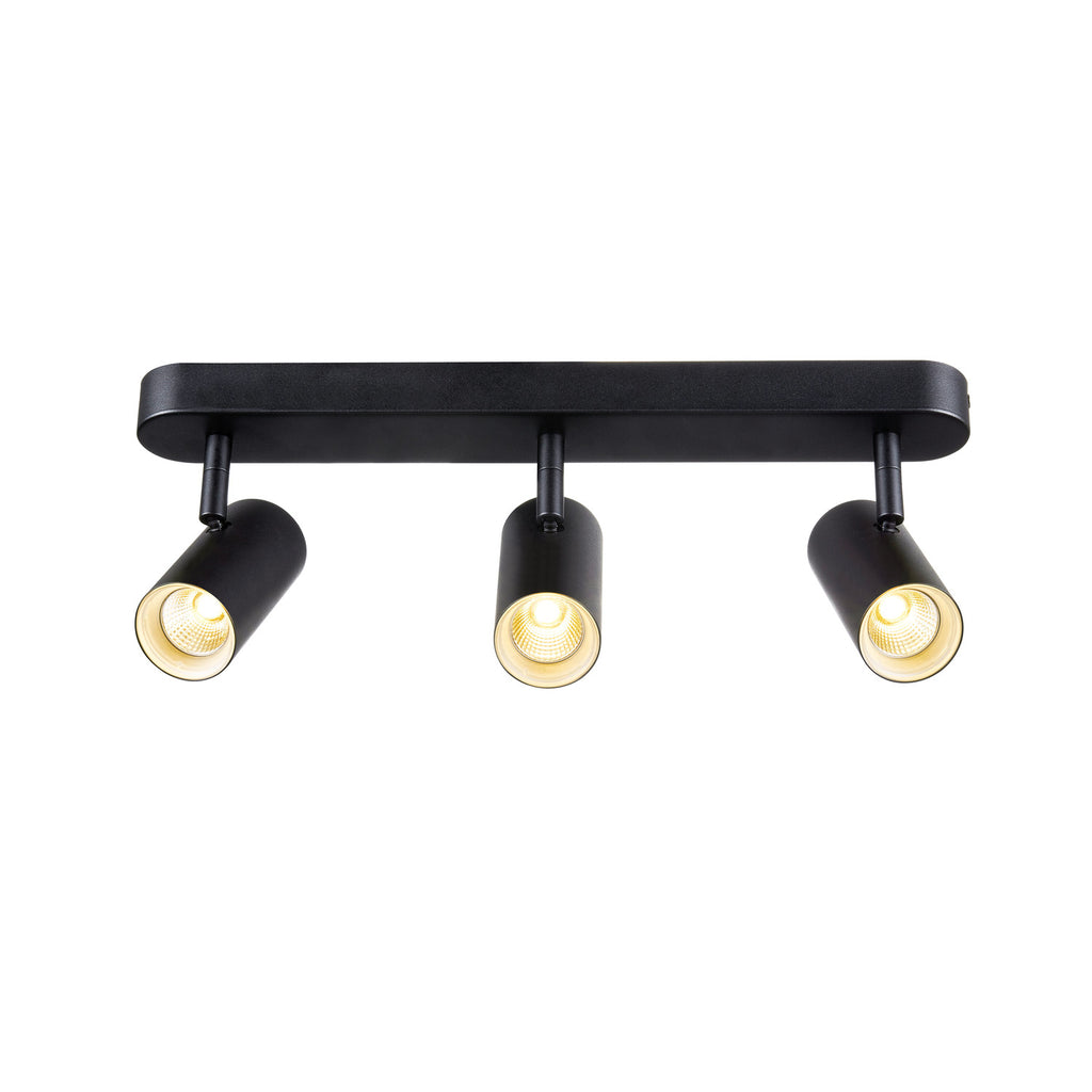 NOBLO®, luminária de parede e de teto, de montagem saliente, tripla, redonda, 2000-3000 K, 22 W, regulação da intensidade da luz, PHASE, 36°, preto