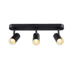 NOBLO®, luminária de parede e de teto, de montagem saliente, tripla, redonda, 2000-3000 K, 22 W, regulação da intensidade da luz, PHASE, 36°, preto
