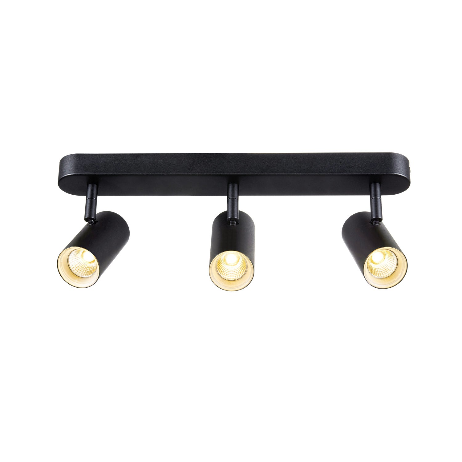NOBLO®, luminária de parede e de teto, de montagem saliente, tripla, redonda, 2000-3000 K, 22 W, regulação da intensidade da luz, PHASE, 36°, preto