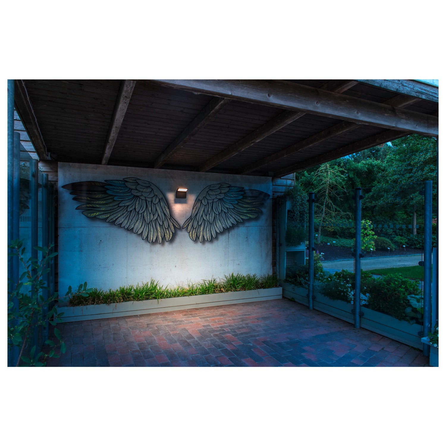 ORDI II, WL, luminária de parede de montagem saliente, angular, 2200/3000 K, IP65, preto