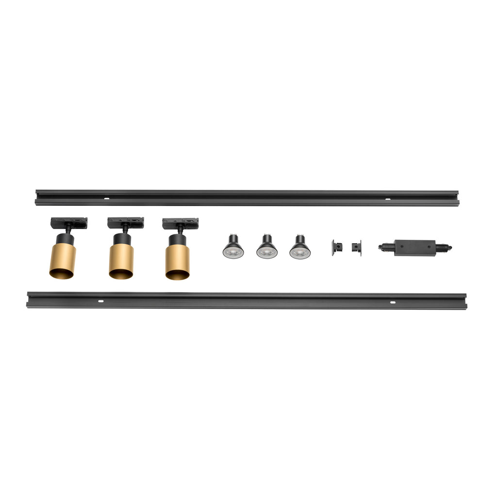PURI 2.0, 1Ph., Conjunto de calhas triplas, QPAR51, dourado/preto