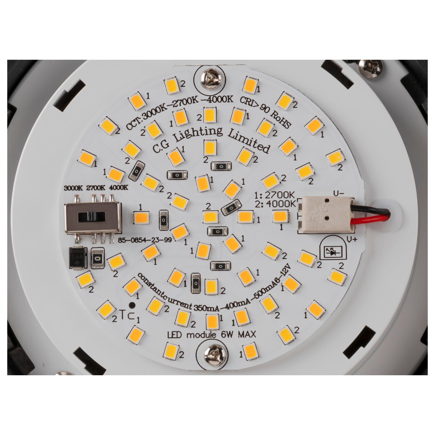 CYFT WAVE, luminária de montagem saliente em parede e teto, 2700/3000/4000 K, 6,5 W, PHASE, preto / âmbar